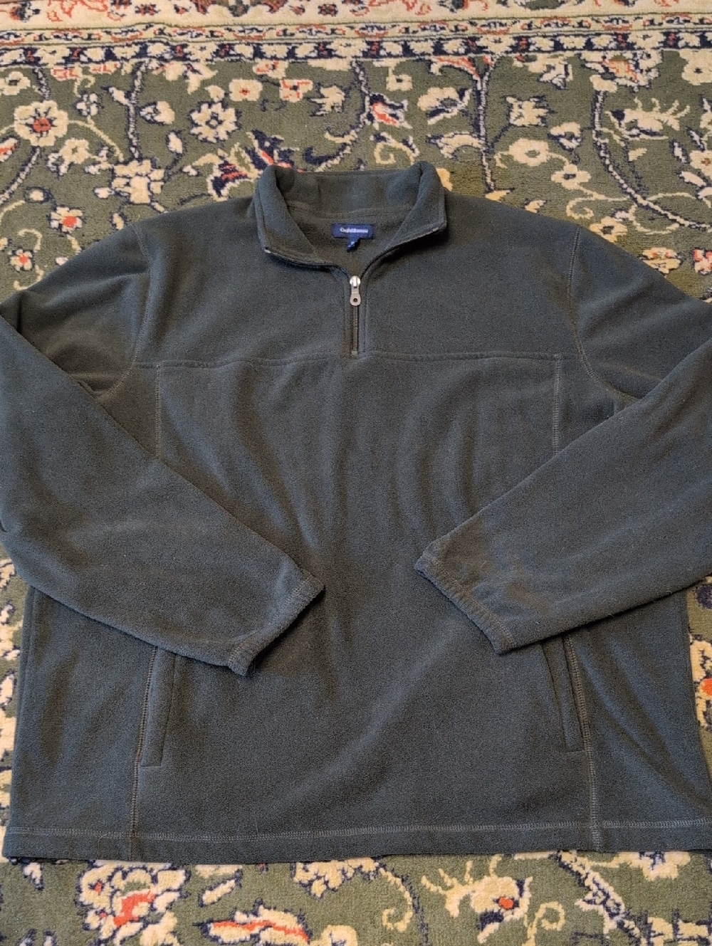 Men's Green/Gray Quarter-Zip Fleece Pullover